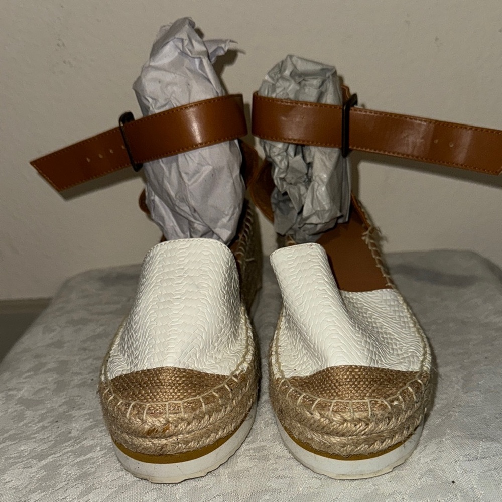 Stylish Brown and White Espadrille Sandals